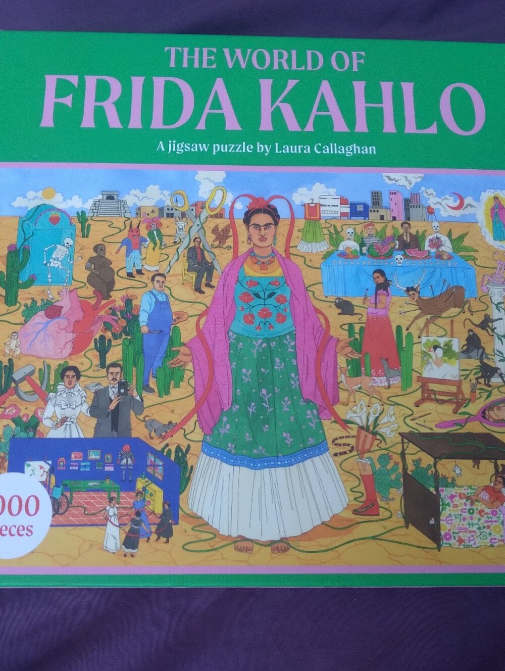 Jigsaw The World of Frida Kahlo Puzzle - Green, Pink, Blue, Yellow